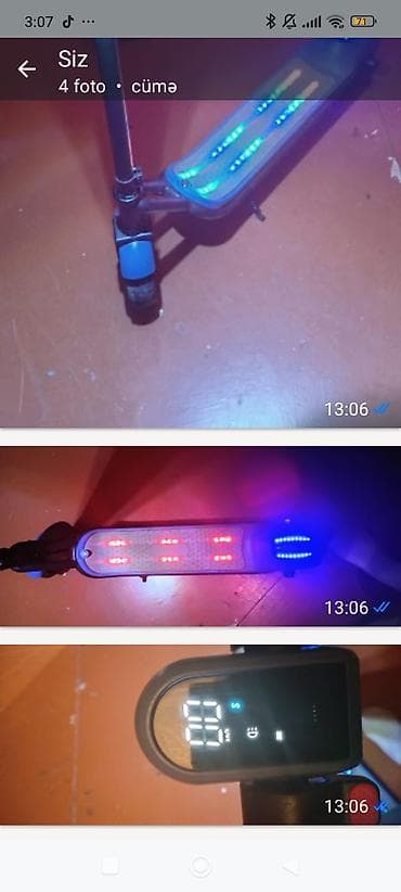 Elektrik nəqliyyatı: LED işıqlandırmalı elektrikli skuter - Gecə-gündüz görünürlük üçün — 1
