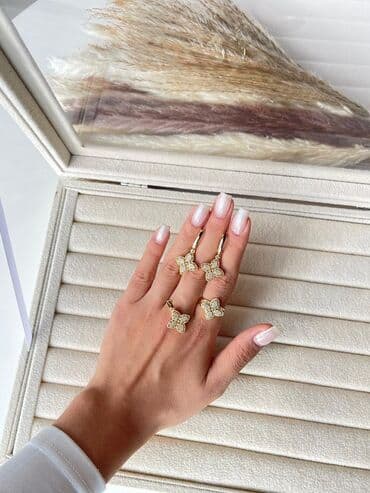 toy nişan xoncaları: Qadın zinət əşyaları dəstləri – müxtəlif modellər - Dördbuta (yonca) — 5