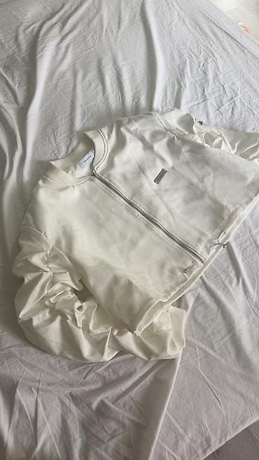 qaqa geyimi: Ağ qısa bomber ceket - Model: qadın üçün qısa kəsimli bomber - Rəng — 4