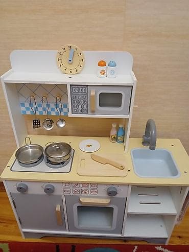 oyuncaq metbex: Uşaq üçün taxta oyun mətbəxi - Material: möhkəm taxta konstruksiya — 1