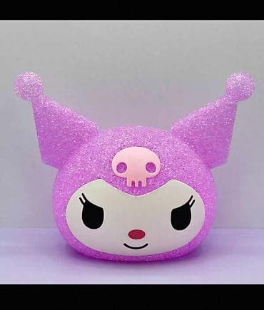 gecə mənzərə şəkilləri: Kuromi temalı LED gecə lampası - Şirin bənövşəyi rəngli, qlitter — 3