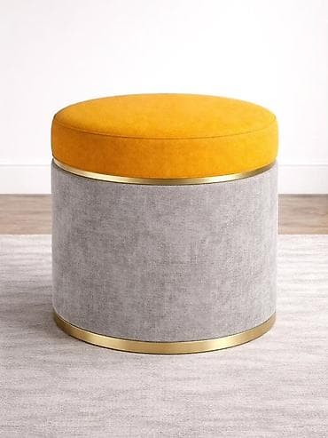 dehliz mebel: Pufik oturacaq, Vеlur parça, rəng - Sarı — 1