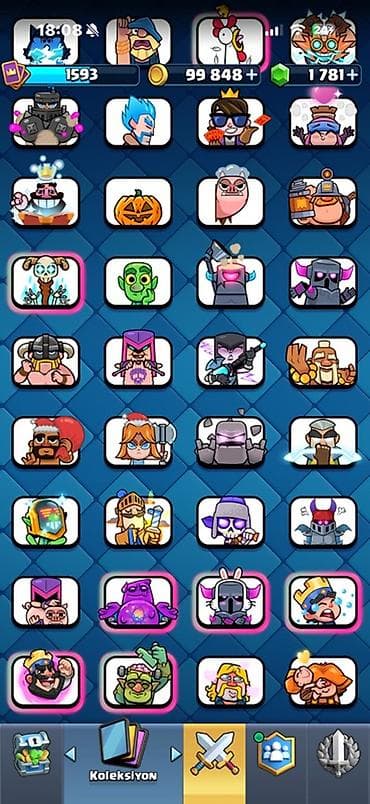 clash royale: Clash Royale hesabı - Kasa: 99 848 qızıl, 1 781 daş - Kupa: 12 893 - — 6