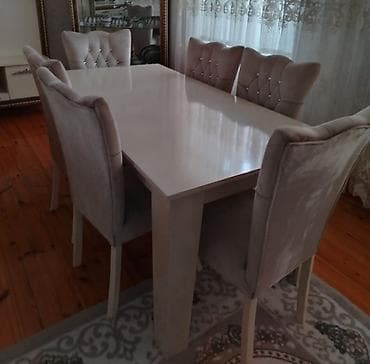 Qonaq otağı üçün, Açılmayan, Dördbucaq masa, 6 stul