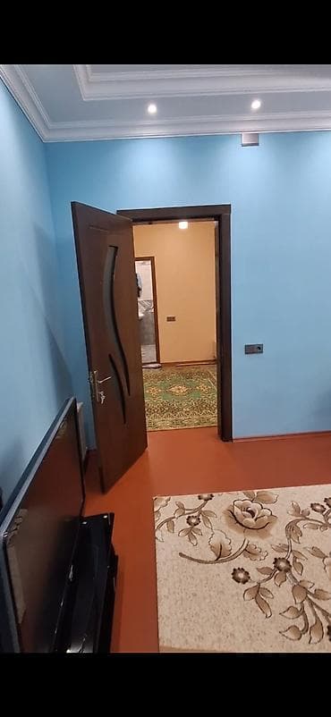 ev menzil: 3 otaqlı mənzil – geniş və işıqlı - Zal: mavi tonlarda boyalı — 8