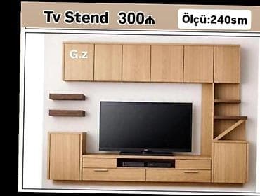 örtü: Новый, Прямой ТВ стенд, С полками, Ламинат — 1