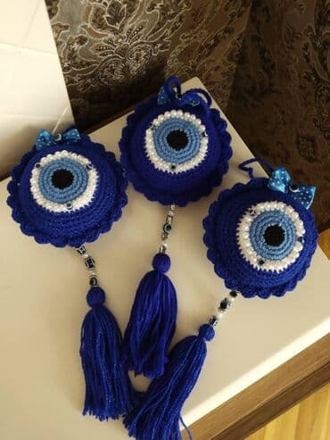 Süni güllər: Əl işi, nazar boncugu sifarişlə hazırlanır 5-12 sm ölçüdə . Həm evdə — 3