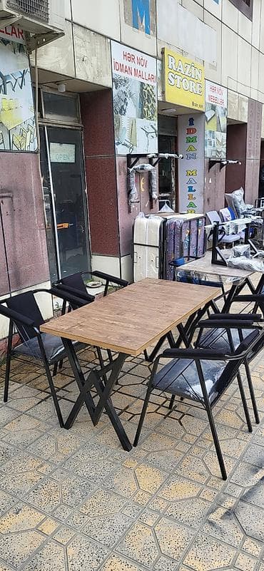 Masalar: Mətbəx üçün, Yeni, Açılmayan, Dördbucaq masa, 6 stul — 1