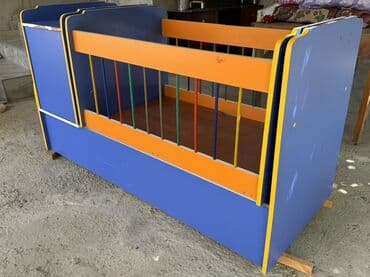двухъярусная кровать баку: Для девочки и мальчика, Четырехугольная, Колыбель, С бортиками, Без матраса, Без механизма качания — 3