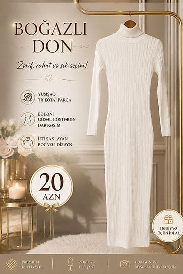 don: Boğazlı don – zərif, rahat və şık seçim! - Yumşaq trikotaj parça - — 1