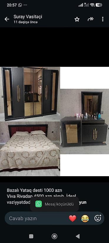 bal: Bazalı Yataq dəsti 1000 azn Viva Rivadan 4500 azn alınıb. İdeal — 1