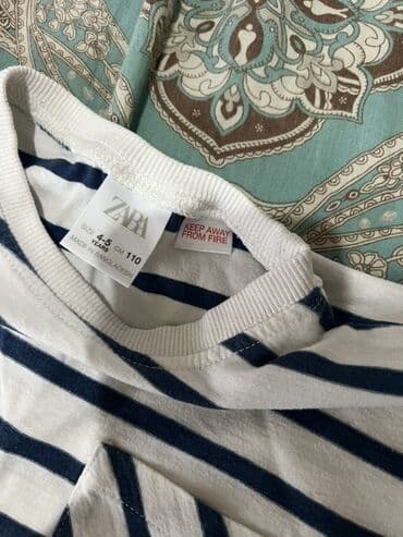 детские футболки в полоску: Футболка, Унисекс, 4 - 5 лет, Zara Kids — 2