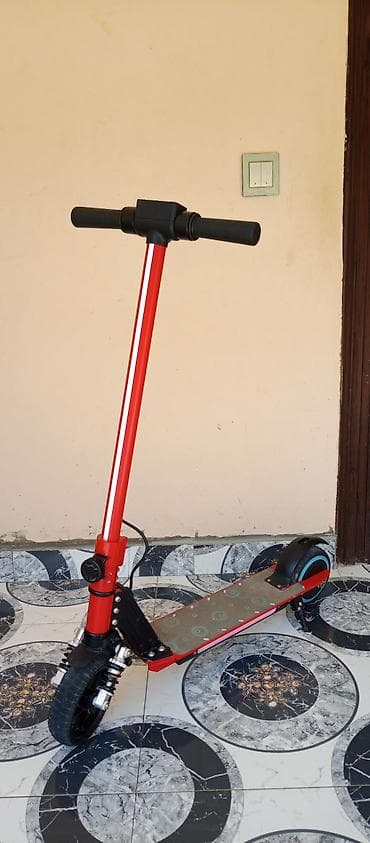 Электротранспорт: Elektrik skuter – qırmızı/alüminium gövdə, gücləndirilmiş karkas — 7