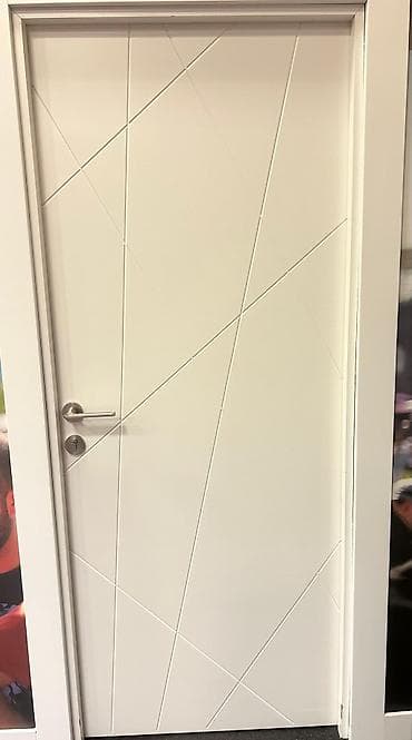 ag qapi: Ağ rəngli interyer qapısı – müasir minimalist dizayn - Rəng: mat ağ - — 5