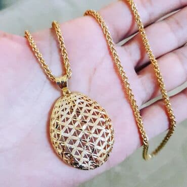 kişi üzükleri qızıl: Dəstə daxildir: Boyunbağı, Kulon, Sep, Sarı qızıl, 750 Əyar, 11600 g — 1