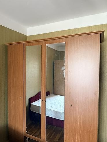 3 qapılı, Güzgülü, Qəhvəyi, Taxta, Açılan, Düz dolab