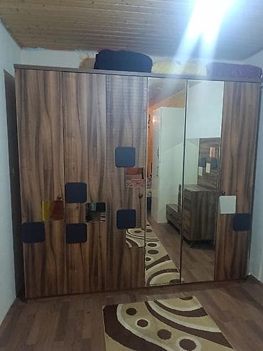 hacioglu mebel fabriki: Mebel dəsti – qonaq və yataq otağı üçün - Geniş şkaf: təbii ağac — 1