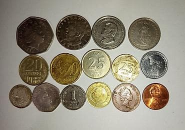 Beynəlxalq kolleksiya üçün qarışıq metal sikkələr dəsti. Hər ədəd üçün — 1