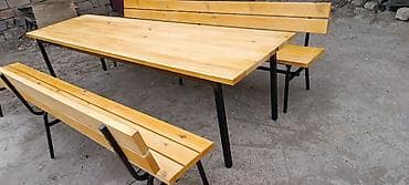 Yeni, Dördbucaq masa, Açılmayan, Skameykalar ilə, Taxta, Azərbaycan