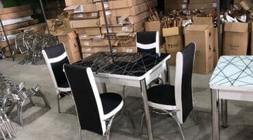 Masa və oturacaq dəstləri: Mətbəx üçün, Yeni, Açılan, Dördbucaq masa, 4 stul — 2