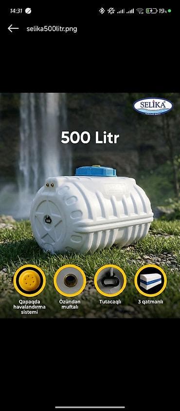 Bak, Plastik, 500 l l, Yeni