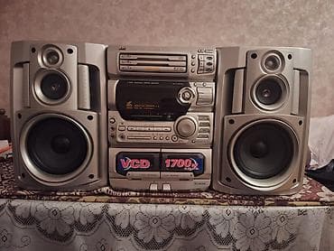 Audio: JVC mini Hi-Fi musiqi mərkəzi + 2 akustik sütun Xüsusiyyətlər: - JVC — 1