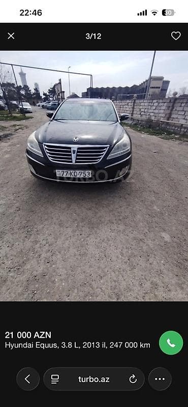 Hyundai: Hyundai Equus: 3.8 л | 2013 г. Седан — 2