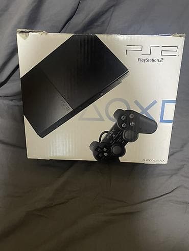 Sony PlayStation 2 Slim – Charcoal Black (PS2) 3 disk 1 jostik 1