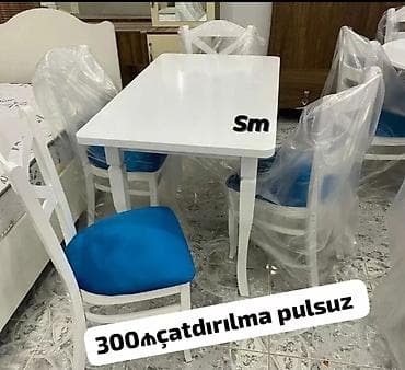 tabletka stul: Mətbəx üçün, Yeni, Açılmayan, Dördbucaq masa, 4 stul — 2