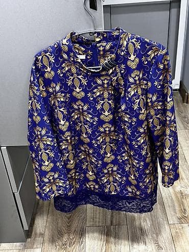 desd paltarlar: Qadın iki hissəli dəst – ətək və bluz - Rəng: Kobalt/mavi tonları - — 2