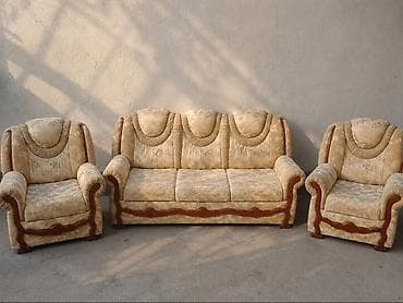 İşlənmiş, Klassik divan, 2 kreslo, Bazasız, Açılan