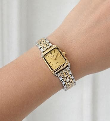 xp qizil: Zərif və dəbli qadın saatı 💫 Qızılı və gümüşü tonlarda, paslanmayan — 1