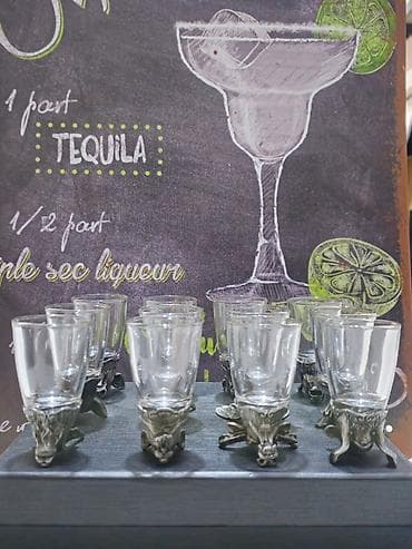 Rümkalar, rəng - Qızılı, Şüşə, 12 ədədli dəst