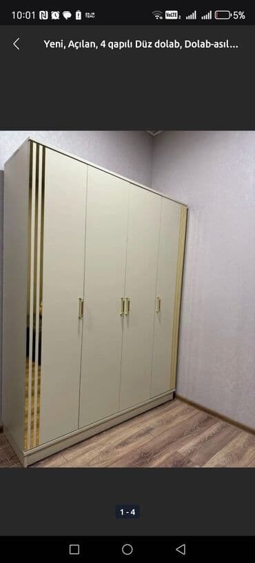 isqaf: Açılan, 4 qapılı Düz dolab, Qarderob, paltar dolabı, Türkiyə — 1