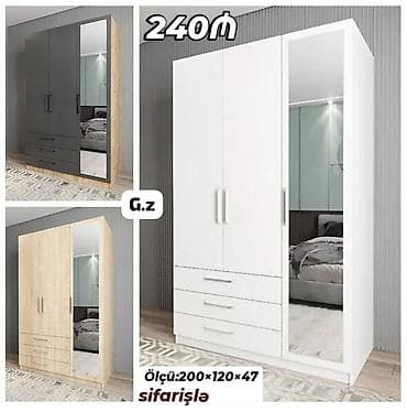 3 qapılı, Taxta, Açılan, Düz dolab