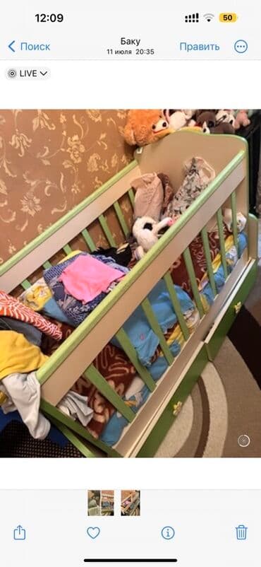 ağ uşaq carpayısı: Oğlan və qız üçün, Dördbucaq, Beşik, Dəst ilə, Matrassız, Yellənmə mexanizmsiz — 2