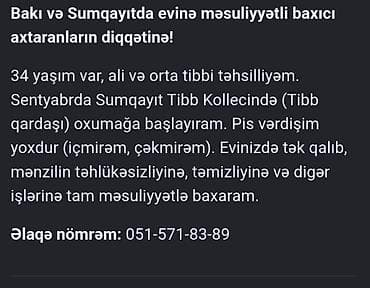 qısa sac modelleri: Bakı və Sumqayıt ərazisində evə məsuliyyətli baxıcı xidməti. - 34 yaş — 1