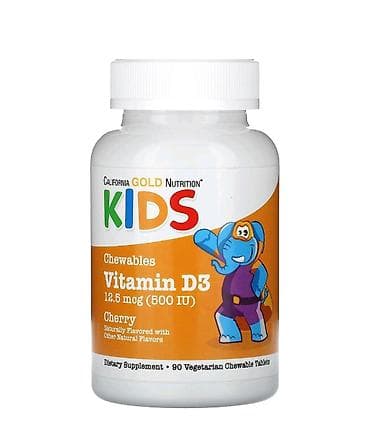 triqelm terkibi: Məhsul: California Gold Nutrition KIDS – çeynənən Vitamin D3 - Dozaj — 1