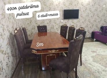 stol desdi: Mətbəx üçün, Dördbucaq masa, 4 stul — 46