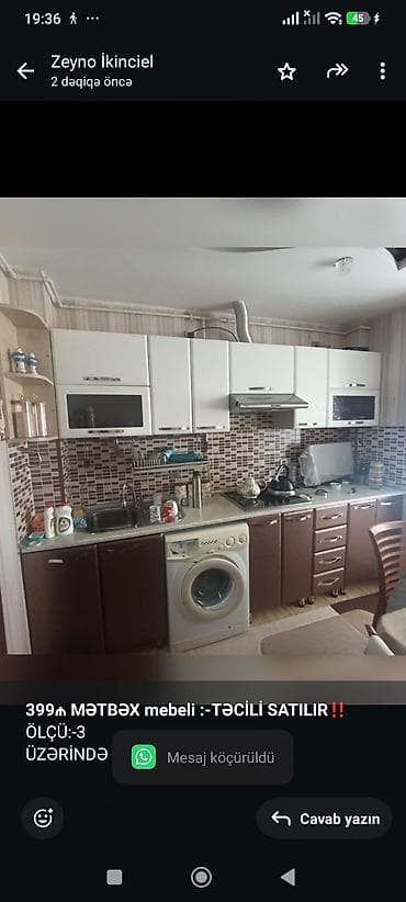 qaz paneli: *399₼ MƏTBƏX mebeli :-TƏCİLİ SATILIR*‼️ ÖLÇÜ:-3 ÜZƏRİNDƏ qaz miyka — 1