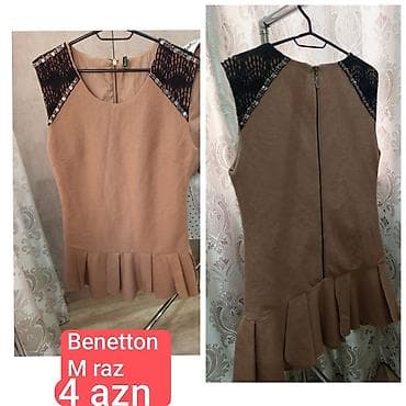 Digər qadın geyimləri: Benetton qadın paltarı - Ölçü: M - Rəng: karamel/qəhvəyi ton - — 1