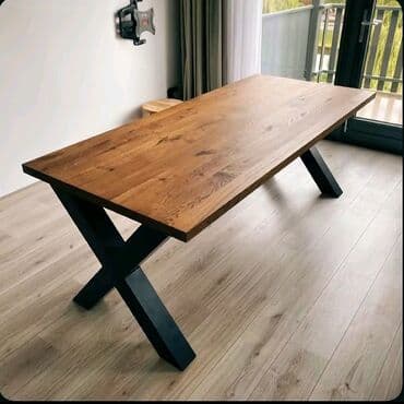 стол для кухни: Гостиный стол, Новый, Нераскладной, Дерево, Прямоугольный стол — 5