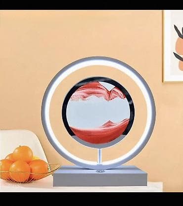 Sandıqlar: LED işıqlı qum saatı (qum mənzərə lampası) - Dizayn: Dairəvi çərçivə — 1