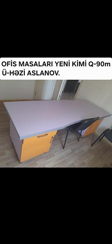 Ofis masaları dəsti - Modellər: menecer/boss masası L-şəkilli qoşulma — 3