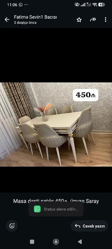 kohnə stul: Masa dəsti satılır 450₼. ünvan Saray mtk. 0085. Fatimə99 — 1