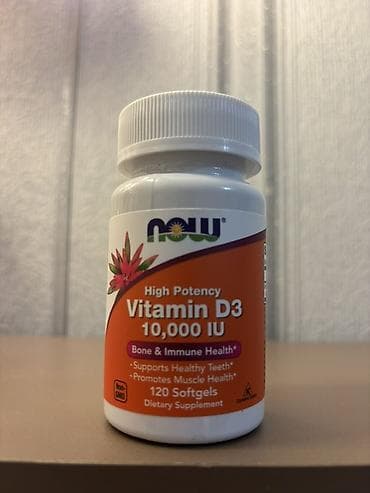 bil: Məhsul: NOW Foods Vitamin D3 – 10,000 IU, yüksək təsir gücü Form — 1