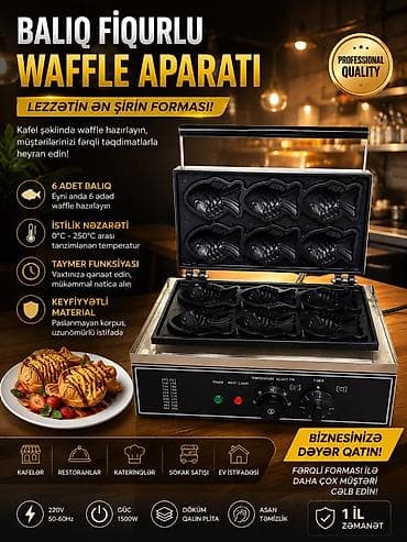 🐟 Balıq Formalı Waffle Aparatı – Fərqli Təqdimat, Daha Çox Müştəri!