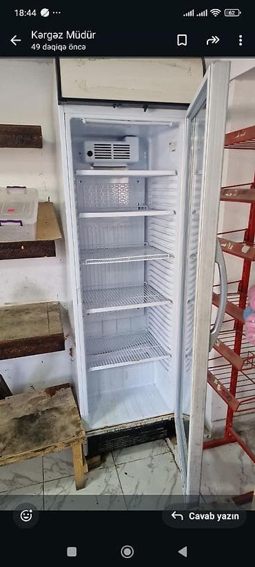 Vitrin tipli dik soyuducu satılır şüşə qaplı az işlənmış — 1