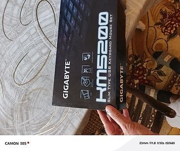 komputer ekrani: GIGABYTE KM5200 – Slim Type USB Klaviatura və Siçan Dəsti - Model — 1