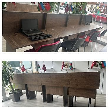 notebook masası: Ofis ucun masa desti 4 dest stullarile birlikde *550 azn* Uzerinde — 1